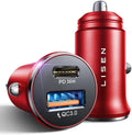 2-Pack USB C Car Charger Adapter Fast Charge, 48W All Metal Cigarette Lighter USB Charger for iPhone 15 Smallest Flush Car Charger USB C for iPhone 14 Pro Max 13 12 Galaxy S23/22 iPad Pro-Red | Cigarette Lighter USB Charger, Car Accessories for M...