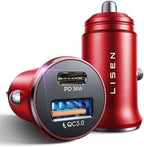 2-Pack USB C Car Charger Adapter Fast Charge, 48W All Metal Cigarette Lighter USB Charger for iPhone 15 Smallest Flush Car Charger USB C for iPhone 14 Pro Max 13 12 Galaxy S23/22 iPad Pro-Red | Cigarette Lighter USB Charger, Car Accessories for M...