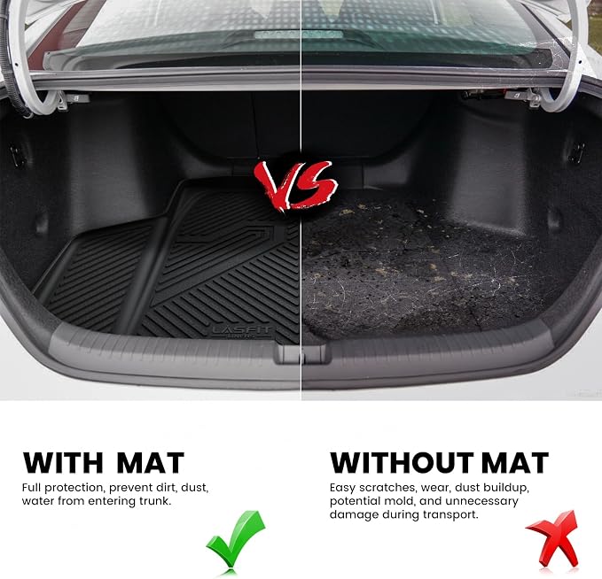 Trunk Mat for Honda Accord Seden 2026 2025 2024 2023 2022 2021 2020 2019 2018 (Gasoline & Hybrid), All Weather TPE Custom Fit Accord Trunk Liner Trunk Tray Cargo Liner Accessories, Black