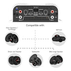TS 800x4 1 Ohm Multichannel Stereo Amplifier 800 Watts Rms, 4 Channels, Full Range, Car Audio Amp Digital 2 Bridged Channel, Crossover High/Low Pass, with RCA and Automatic High Level Input