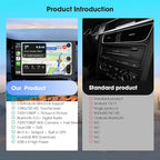 Wireless Double Din Car Stereo with CarPlay/Android Auto,Carplay Screen for Car,Voice Control with Backup Camera,Bluetooth,Navigation, Mirror Link (10.1 Inch)