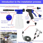 Car Wash Kit with Foam Gun, Bucket and Cleaning Tool, Car Washing Kit | Includes Wash Mitt Tire Brush Sponge Towels Brush Car Cleaning Kit for Interior and Exterior Cleaning, Home or Travel Use