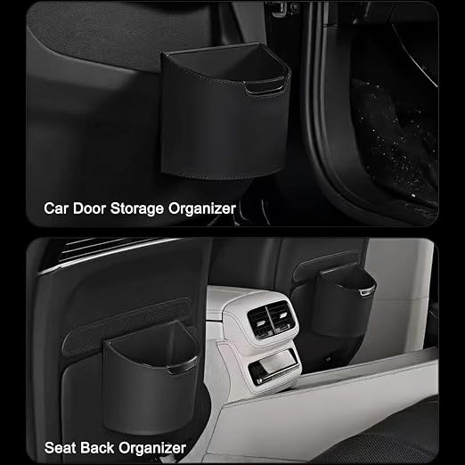 Leakproof Car Trash Can, Mini Car Trash Bin with Removable Liner, Waterproof Automotive Garbage Can for SUV, Truck, Vehicle, Home, Office, Multipurpose, Easy to Clean, White