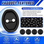 8PCS Car Door Lock Cover/Car Door Slam Stopper,Full Adhesive Backing Cars Doors Latch Cover Provides Cushioning Protection,Upgraded Silicone Cars Doors Lock Protector Kit