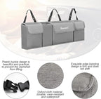 Car Trunk Organizer and Storage, Backseat Hanging Organizer for SUV, Truck, MPV, Waterproof, Collapsible Cargo Storage Bag with 4 Pockets, Car Interior Accessories (Gray)