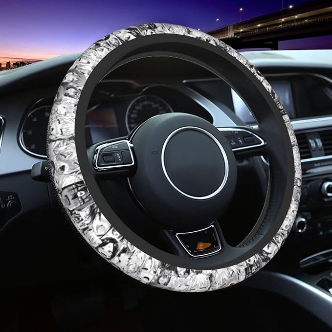 Anime Steering Wheel Cover With Car Coaster, 15 Inch Anti-Slip Car Steering Wheel Covers Universal Fit For Men Women