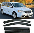 Window Visors fit 08-16 Chrysler Town & Country, 08-20 Dodge Grand Caravan | Rain Guards, Window Deflectors, Vent Visor, Sun Shades, Window Shields, Dark Smoke, Car Accessories
