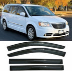 Window Visors fit 08-16 Chrysler Town & Country, 08-20 Dodge Grand Caravan | Rain Guards, Window Deflectors, Vent Visor, Sun Shades, Window Shields, Dark Smoke, Car Accessories