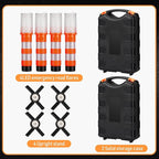 8 Pack Road Flares Emergency Kit LED Roadside Warning Lights Bright Red Highway Flares Lights for Vehicles Road Safety Strobe with Magnetic Bases Detachable Stands Storage for Car Truck