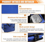 Car Trunk Organizer, Oxford Fabric Waterproof & Anti-Slip Vehicle Storage Box with Leak Proof & Insulated Cooler Bag, Large Capacity Foldable Auto Storage Box for Car, SUV, Truck (Blue)
