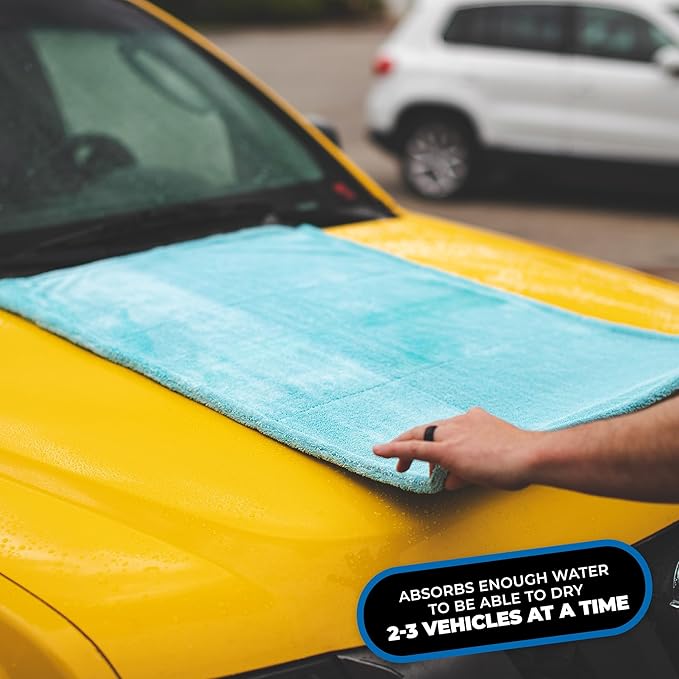 The Liquid8r, Absorbent 70/30 Blend Microfiber Drying Towel for Cars, Trucks, and SUVs, Safe for Detailing, Scratch-Free, Twist Loop, 1100 GSM, 25x36 Inches, Aqua Blue