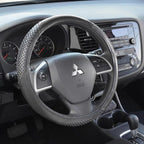 Sporty Two Tone Ergonomic Grip Steering Wheel Cover - Massaging Gel Grip for Standard Size Wheels 14.5-15 inch Black/Black