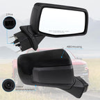 Right Passenger Side Mirror Compatible with 2019 2020 2021 2022 2023 2024 2025 Chevy Silverado 1500 With Temperature Sensors Black Replace#GM1321582(2Pins)