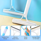 3 in 1 Window Cleaning Scraper,New 3 in 1 Window Cleaner,Squeegee and Scrubber with Spray, for Windows, Walls,Car Windshields, Bathrooms, Kitchens, All-Purpose Window Cleaner Tool (White/Blue)
