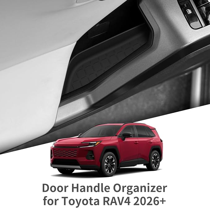 4Pack Door Side Storage Box for Toyota RAV4 2026 | Front & Rear Door Storage Organizer Boxes,TPE Interior Accessories