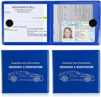 Car Registration and Insurance Card Holder, Vehicle Glove Box Car Organizer, Interior Car Accessories for Documents, Cards, License - 2 Pack