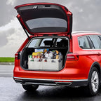 Trunk Organizer For Suv & Sedan,Car Organizers and Storage, Waterproof Collapsible & Adjustable Straps,Sturdy Car Organization for Car Accessories, Tools,Food，Sundries,2-3 Compartment（Beige）