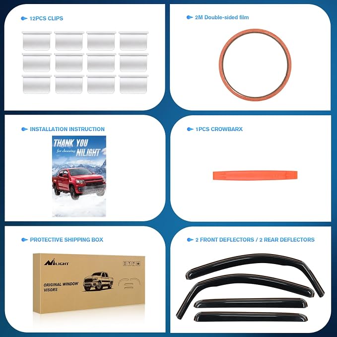 in-Channel Rain Guards for Toyota Tundra Crew Max 2007 2008 2009 2010 2011 2012 2013 2014 2015 2016 2017 2018 2019 2020 2021, Vent Window Visors, Original Window Deflectors-4PCS
