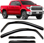 Voron Glass in-Channel Extra Durable Rain Guards for Trucks Toyota Tundra 2007-2021 CrewMax, Window Deflectors, Vent Window Visors, 4 Pieces - 220083