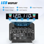 4000 Watt Power Inverter 12V to 110V 120V for Vehicle, Solar Inverter System, Heavy Duty, RV, Truck, Off Grid,Camping with 4 AC Outlets, LCD Display, Wireless Remote Control, Car Power Inverter