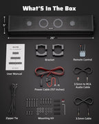 26 Inch UTV Sound Bar, IP66 Waterproof Bluetooth Golf Cart Sound Bar, ATV SoundBar with RGB Lighting, Amplified Powersports SXS SoundBar, UTV Speakers Compatible with Polaris RZR Can-Am