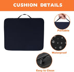 2 Pack Heated Black Stadium Seat Cushions for Bleachers, Extra Thick 2.4" Waterproof 600D Oxford Cushion with Handle & Zipper, Portable Indoor Outdoor for Sports Events, Office Chairs, Beaches