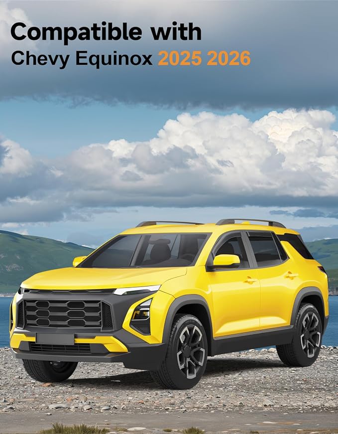 in-Channel Window Rain Guards Fit for Chevy Equinox 2025 2026(NOT for EV) Rain Guards Extra Durable Side Window Deflectors Visors Vent Visors Low Profile Vent Shades Car Accessories-4pcs