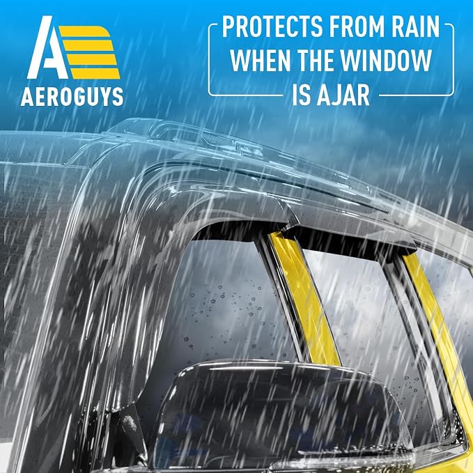 Extra Durable Window Deflectors Tape-On Window Visors Rain Guards Fit for Jeep Wagoneer L 2023-2026, Sun Visors, Wind Vent for Shades, Exterior Car Accessories - 4pcs. AG0640