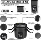 35Pcs Car Wash Detailing Kit Cleaning Kits with Foam Gun Sprayer Collapsible Bucket Brush Large Wash Mitt Towels Complete Interior Exterior Car Washing Supply Set Black