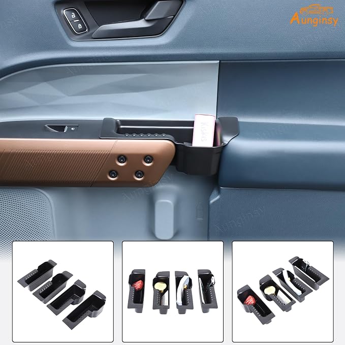 Car Door Handle Storage Organizer Compatible with Ford Maverick 2022-2025 2026, Front Rear Door Handle Armrest Insert Tray Glove Pallet Box Side Door Storage Box TPE Interior Accessories