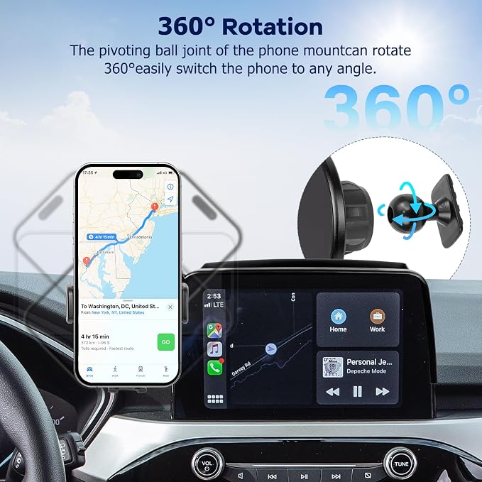 Car Phone Holder for 2020-2025 Ford Escape Accessories-Cell Phone Mount for Escape 8 inch Touch Screen Cradles Hands-Free 360° Rotation