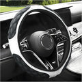 Car Steering Wheel Cover, 15 Inches Non-Slip Leather Steering Wheel Protector, Universal Soft Cover Mats for Car Truck SUV Interior Accessories (White)