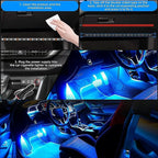 Car Interior Lights, 12V LED Strip Lights with Charger Adapter, Ambient Car Lighting Kit, App & Remote Control Music Sync Color Change Strip Lights for SUVs & Trucks, Car Accessories for Women Men