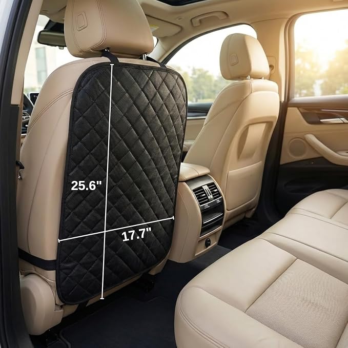 2 Pack Car Back Seat Cover and Organizer Protector from Dirt Scratches Mud Universal Fit All Automotive Model Vehicle Type Waterproof Durable Preventing the Impact of Children Step Kick 17"x25"