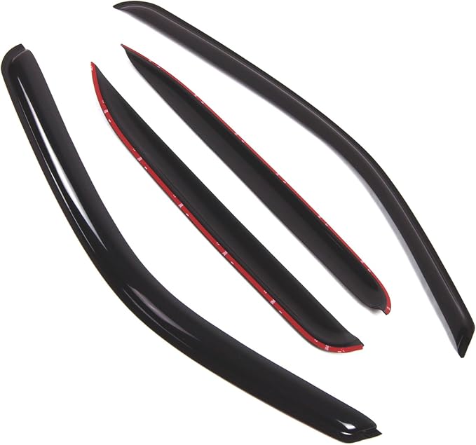 WD2-405 Dark Smoke 4 Pcs Set Window Visor (Outside Mount) Deflector Rain Guard Compatible with 2000-2006 Chevrolet Tahoe