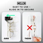 MELEN Adhesive Sunglass Organizer Wall (8-Pack) - Strong and Compact Glasses Holder, Sunglass Holder for Car and Wall - Black