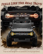 24V Ride on Toys for Big Kids, Licensed Ford Bronco Raptor Electric Car 2 Seater with Remote Control, Kids Ride on Cars w/ 2-Seater, 4.3 Mph Max Speed, Soft Start Function (24V, Black)
