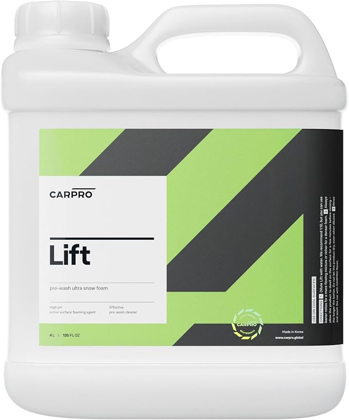 Lift - Pre-Wash Snow Foam Car Wash Soap, Dissolves and Lifts Away a Large Amount of Dirt & Grime, Completely Touchless - Use in Bucket or Foam Cannon, Concentrated - Gallon (135oz)