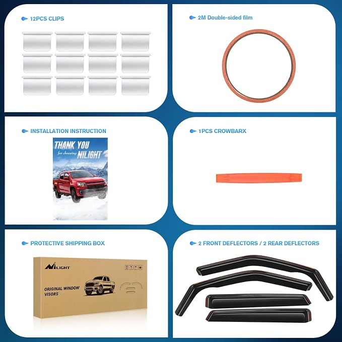 in Channel Rain Guards for Chevy Blazer 2019-2024 2025 2026 Window Deflectors Wind Deflectors Vent Visors, Keep Rain Out & Reduce Wind Noise, 4PCS