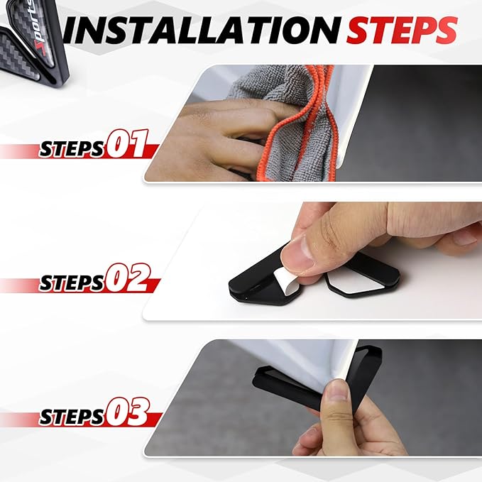 2PCS Car Door Corner Guards, Carbon Fiber Auto Front Door Edge Guards, Anti-Collision Car Door Corner Protector Sticker, Universal Car Accessories Decoration (Black Sport)