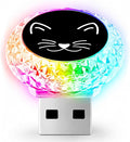 Cat USB LED Car Interior Atmosphere Lamp, Portable Multi-Color Mini LED Night Light Auto Ambient Lighting, Universal Vehicle Interior Bedroom Decor Car Accessories Cat Gifts for Women Men