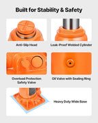 Hydraulic Bottle Jack, 12 Ton/24000 lbs All Welded Car Hydraulic Jack, Features 7.5-14 in Lifting Range & 3-Section Long Handle, for Pickup Truck, Truck, RV, Auto Repair Industrial Engineering
