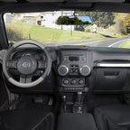 Car Steering Wheel Cover Large Size for F150 F250 F350 Ram 4Runner Tacoma Tundra Range Rover with 15 1/2 inches-16 inches Outer Diameter, Black and Gray Microfiber Leather