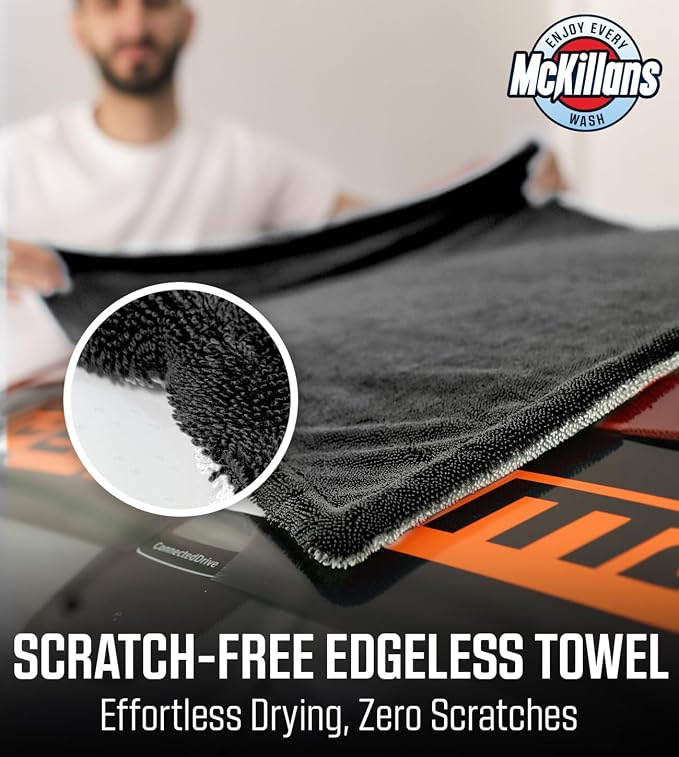 Extra Large Dual-Color Car Drying Towel XL - Edgeless & Ultra Soft & Absorbent - 36" x 28" - 1200 GSM Twisted Loop Microfiber Towel for Cars - Drying Towel Car Detailing - Car Wash Towels