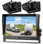 Magnetic Wireless Backup Camera Kit with HD1080P 10” DVR Monitor, Dual RV/Trailer/Truck/Tractor Cameras Wireless System, No Wiring, 9600mAh Rechargeable Battery, IR Night Vision-ACT1002
