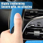 Leather Car Steering Wheel Cover, 15 Inch Anti-Slip Carbon Fiber Black Steering Wheel Cover, Universal Car Interior Accessories for Trucks Sedans SUVs (Black & Blue)