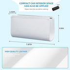 Car Trash Can, Universal Leather Foldable Leakproof Garbage Bins Car Door Organizer Holder (White)
