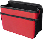 Car Trash Can, Foldable Waterproof Leather Trash Bin Garbage Organizer, Multi-Pocket Mini Hanging Storage Container, Universal Auto Interior Accessories for Cars, SUVs, Trucks (Red)