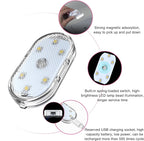 2 PCS Wireless Led Lights for Car Interior, 7 Colors Magnetic Auto Ambient Light with 6 Bright LED Lamp Beads, USB Rechargeable Vehicle Led Night Light, Car Accessories (Colorful)