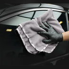 Microfiber Drying Towel, 2 PCs Car Wash Drying Towel, Waffle-Weave Highly Absorbent, Scratch Free,Big Cleaning Cloth Towel for Auto Detailing, 380GSM, 25.2 x 34.3 inch, Grey-MT033